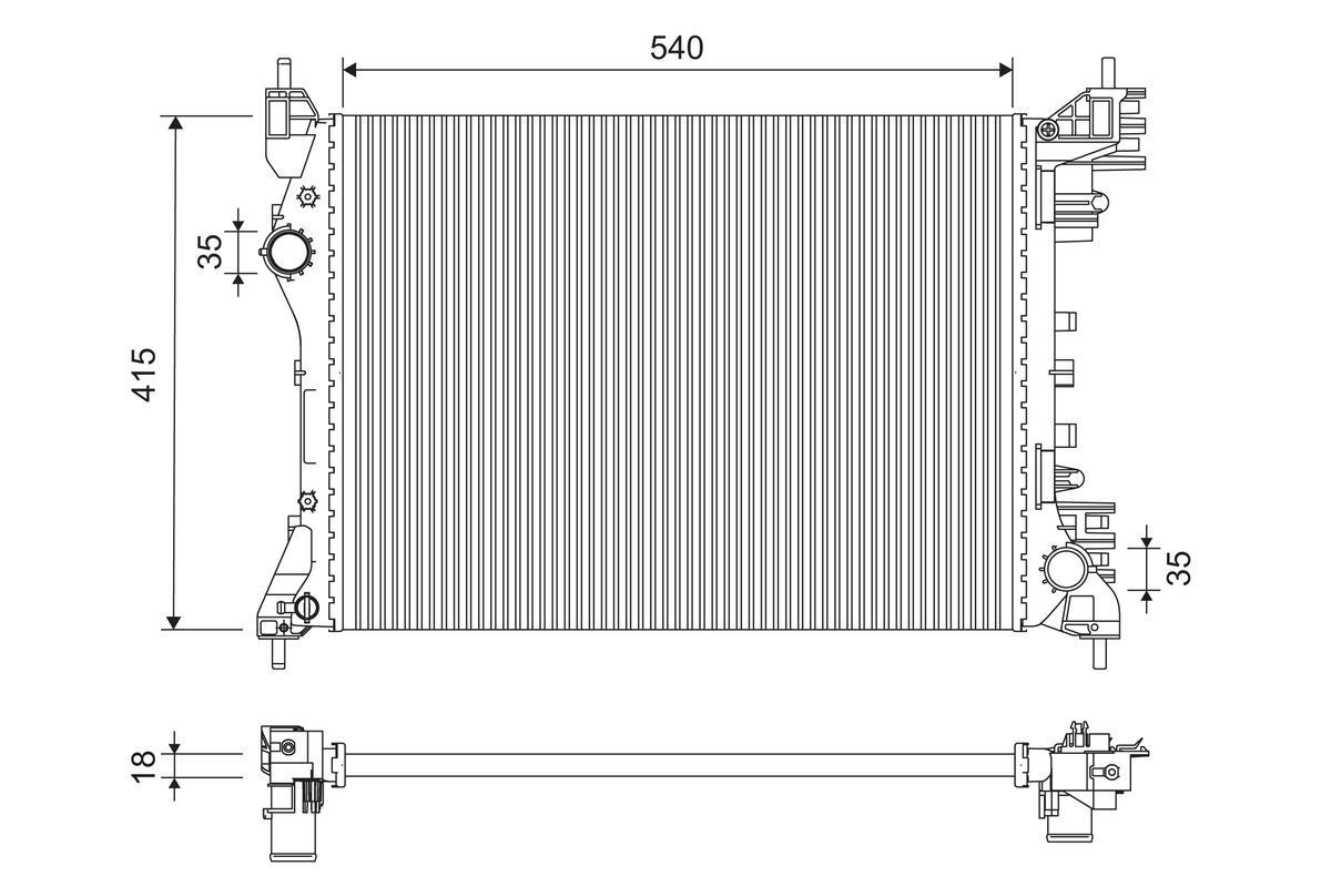 Radiatorius, variklio aušinimas VALEO 701258