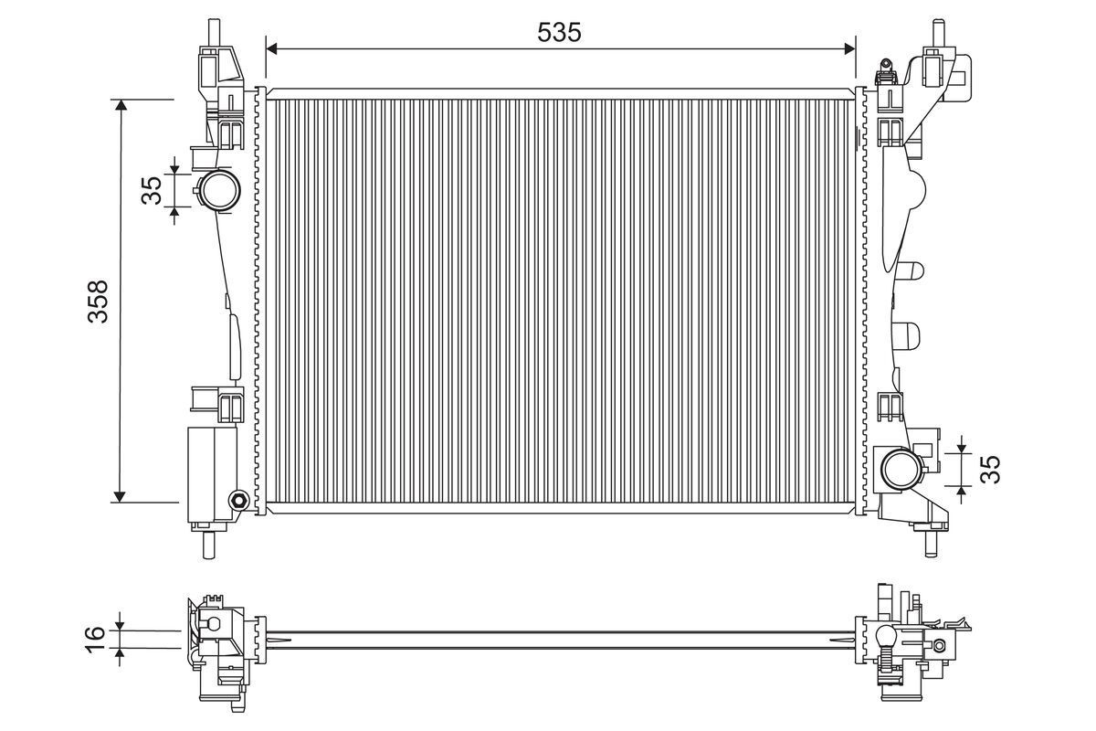 Radiatorius, variklio aušinimas VALEO 701277