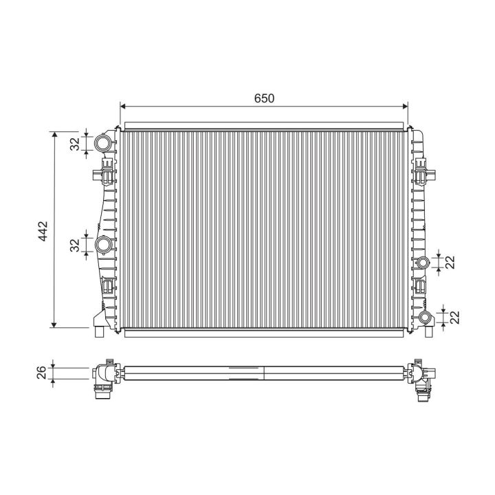 Radiatorius, variklio aušinimas VALEO 701285
