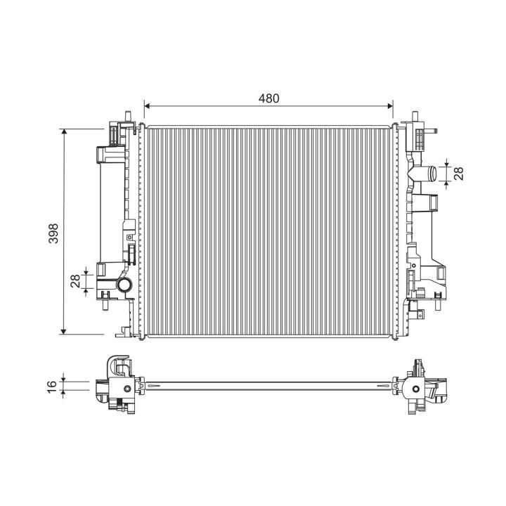 Radiatorius, variklio aušinimas VALEO 701288