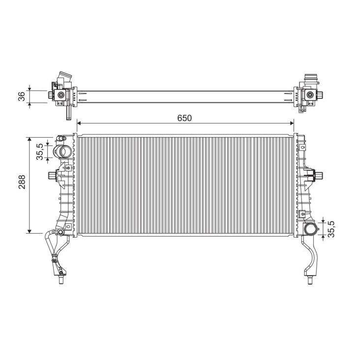 Radiatorius, variklio aušinimas VALEO 701310