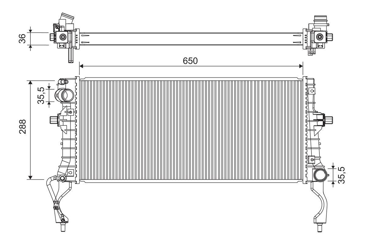 Radiatorius, variklio aušinimas VALEO 701310