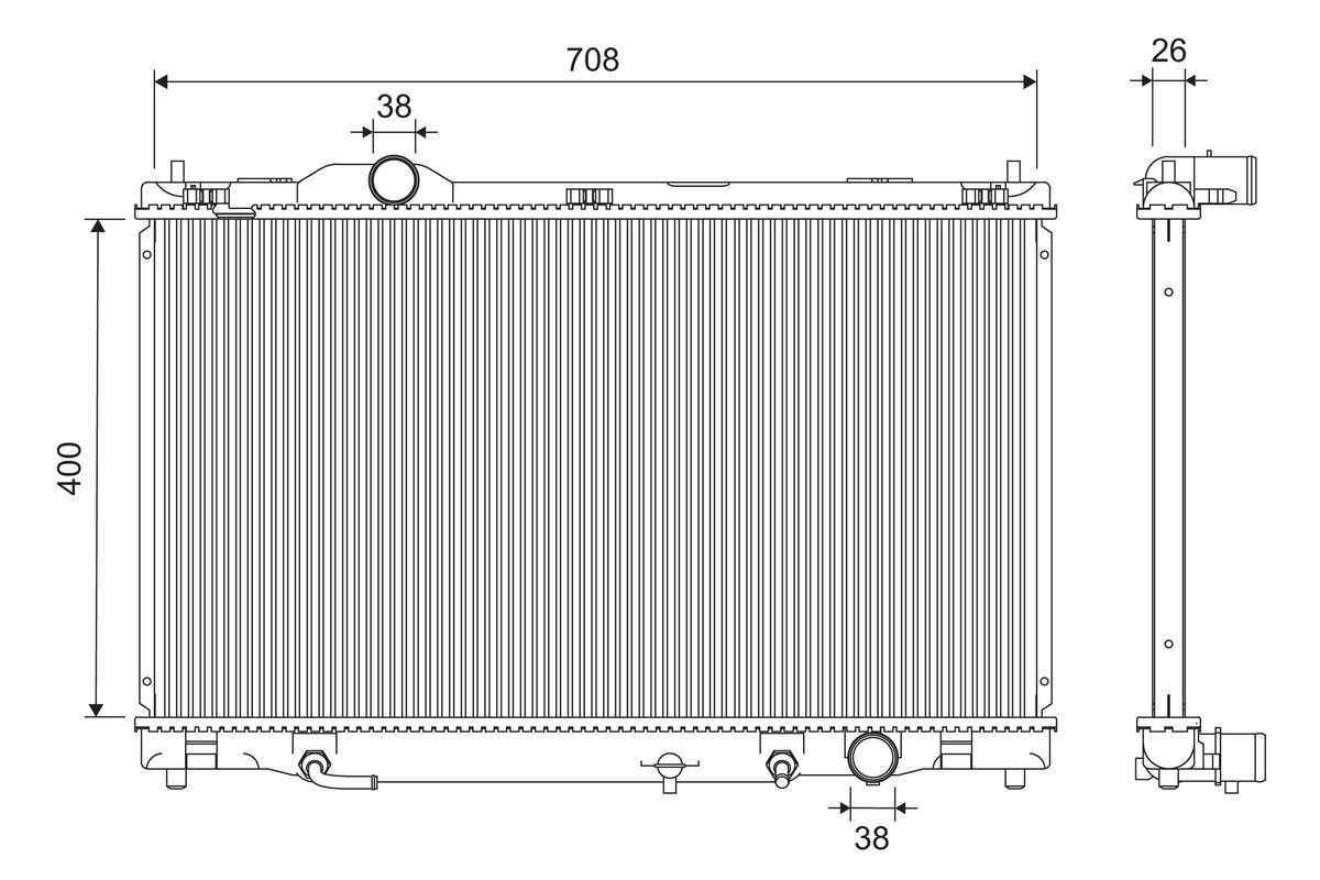 Radiatorius, variklio aušinimas VALEO 701327