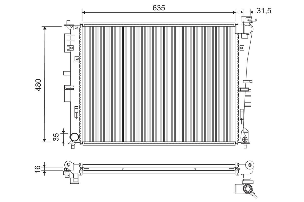 Radiatorius, variklio aušinimas VALEO 701337