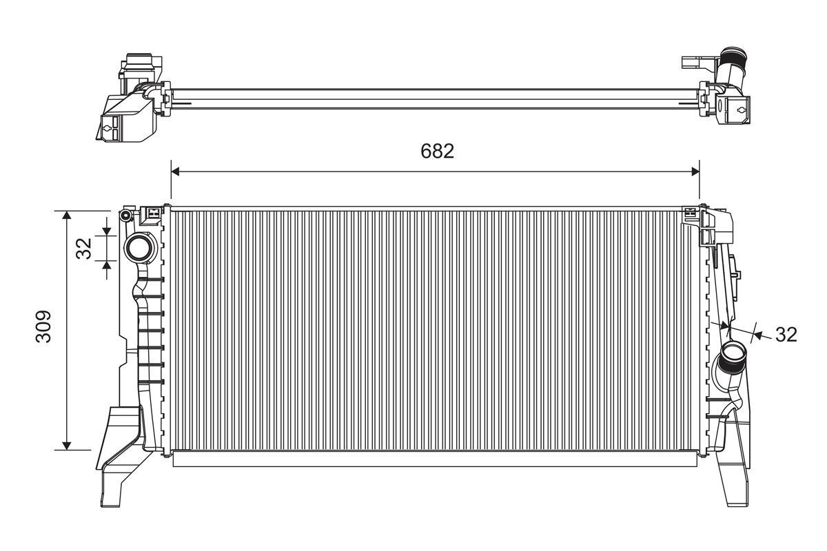 Radiatorius, variklio aušinimas VALEO 701422