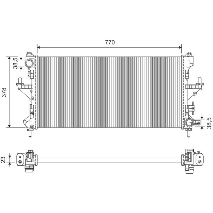 Radiatorius, variklio aušinimas VALEO 701426