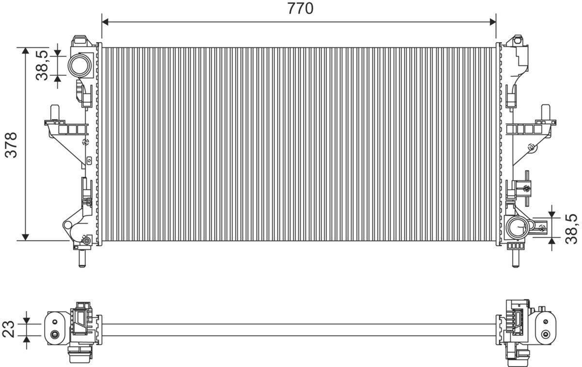 Radiatorius, variklio aušinimas VALEO 701426