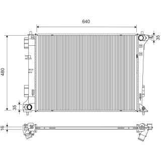 Radiatorius, variklio aušinimas VALEO 701444