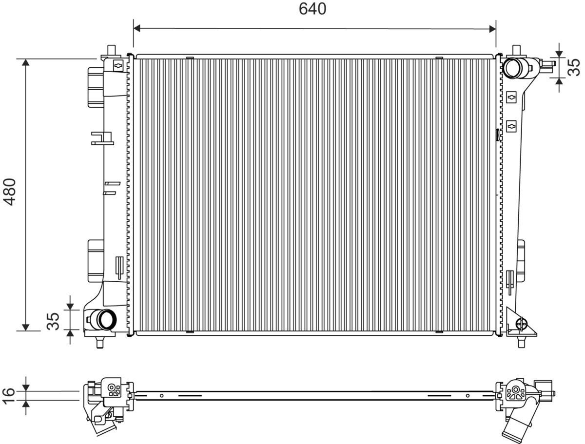Radiatorius, variklio aušinimas VALEO 701444