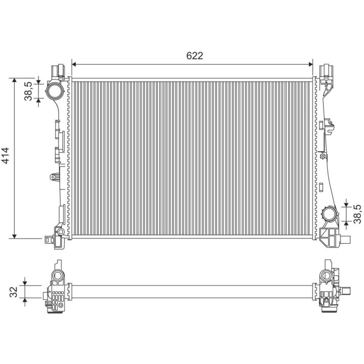 Radiatorius, variklio aušinimas VALEO 701446