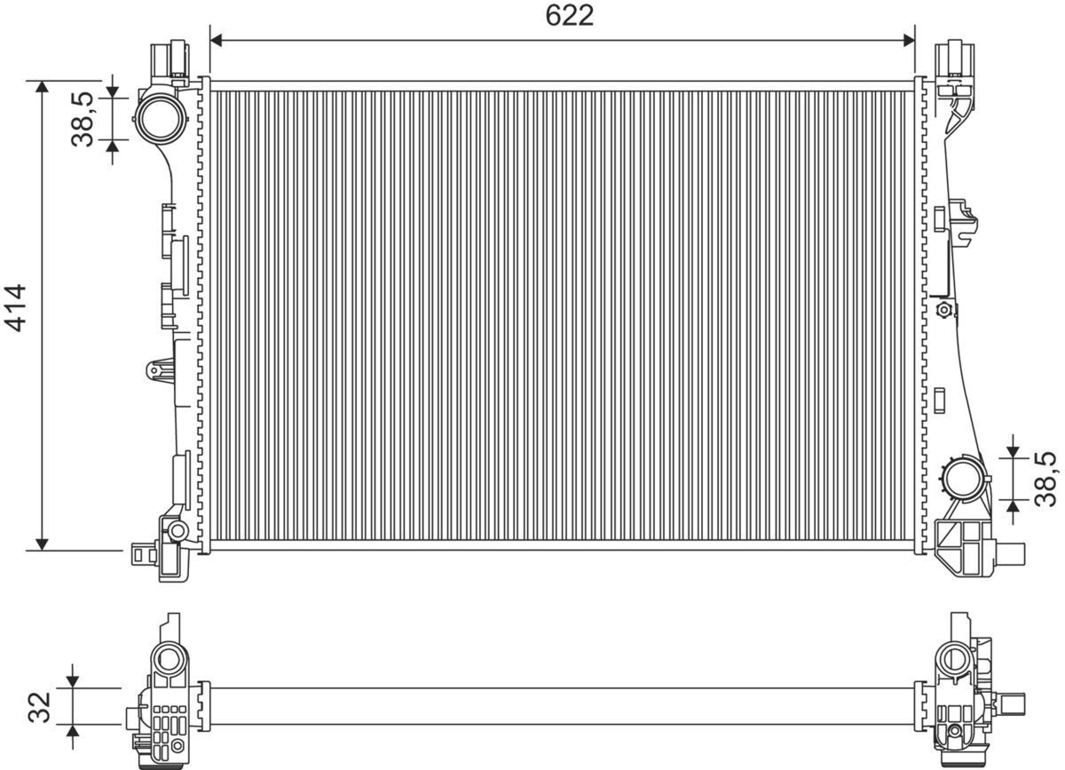 Radiatorius, variklio aušinimas VALEO 701446