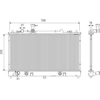 Radiatorius, variklio aušinimas VALEO 701451