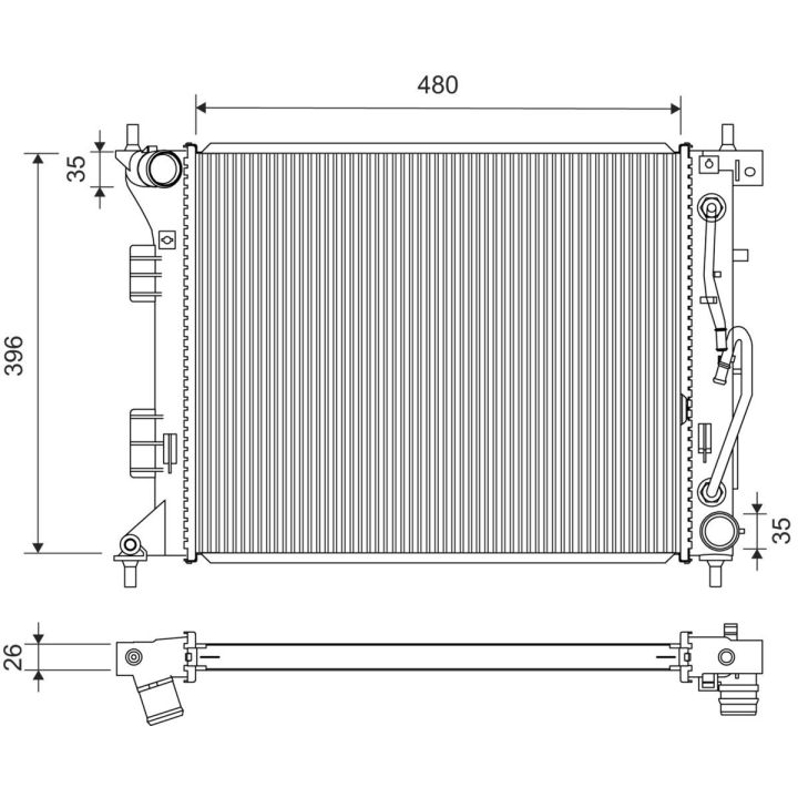 Radiatorius, variklio aušinimas VALEO 701452