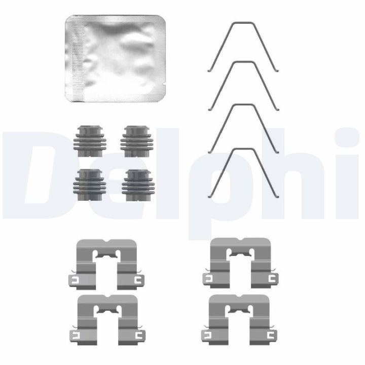 Priedų komplektas, diskinių stabdžių trinkelės DELPHI LX0763