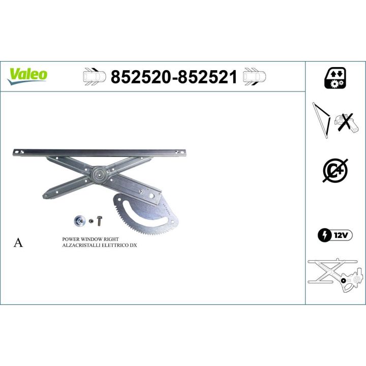 Lango pakėliklis VALEO 852520