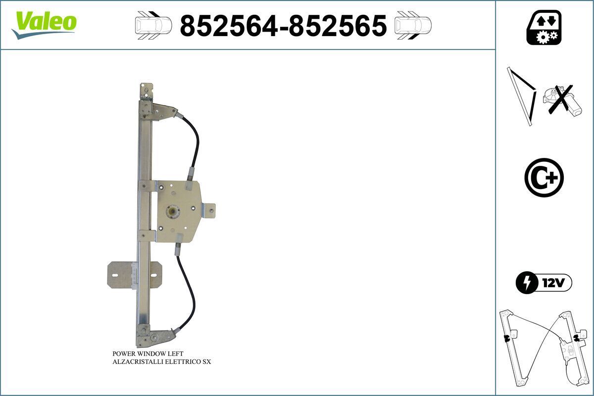 Lango pakėliklis VALEO 852564