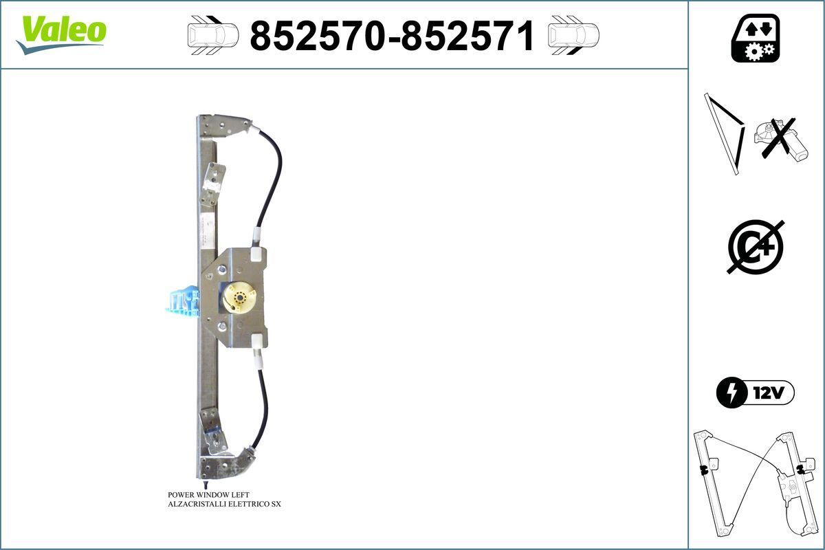 Lango pakėliklis VALEO 852570