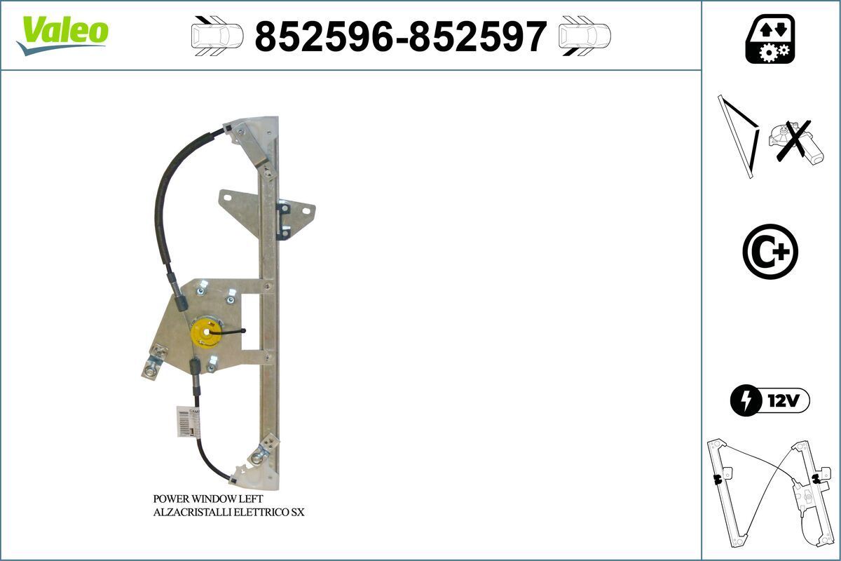 Lango pakėliklis VALEO 852596