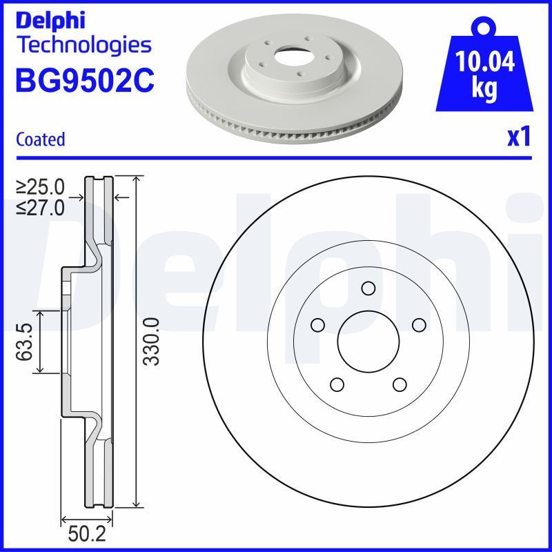 Stabdžių diskas DELPHI BG9502C