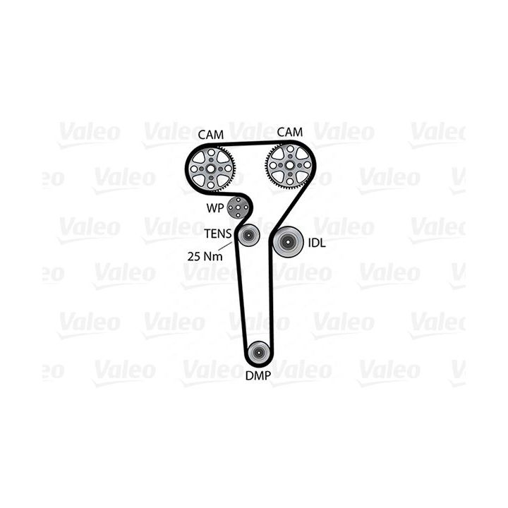 Vandens siurblio ir paskirstymo diržo komplektas VALEO 614650