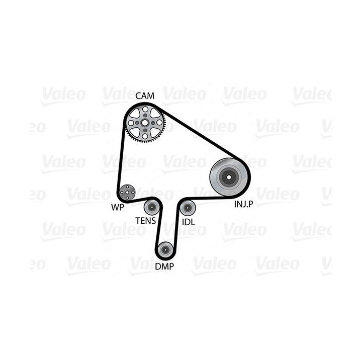 Vandens siurblio ir paskirstymo diržo komplektas VALEO 614665
