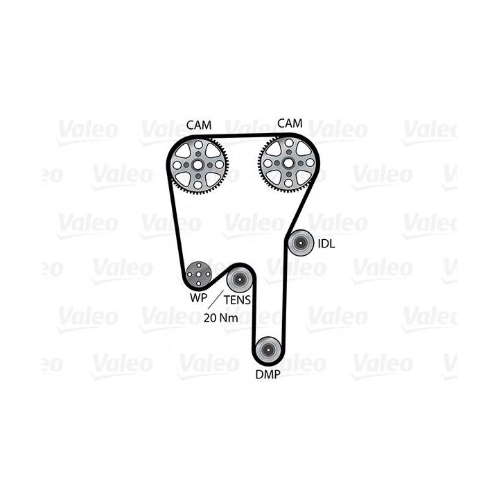 Vandens siurblio ir paskirstymo diržo komplektas VALEO 614669