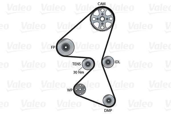 Vandens siurblio ir paskirstymo diržo komplektas VALEO 614678