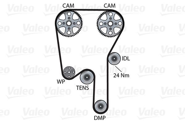 Vandens siurblio ir paskirstymo diržo komplektas VALEO 614686