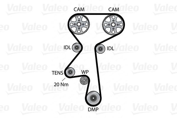 Vandens siurblio ir paskirstymo diržo komplektas VALEO 614689