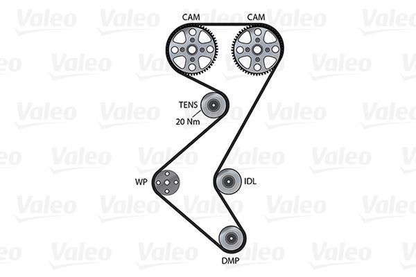 Vandens siurblio ir paskirstymo diržo komplektas VALEO 614695