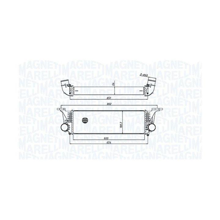 Tarpinis suslėgto oro aušintuvas, kompresorius MAGNETI MARELLI 351319205500
