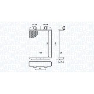 šilumokaitis, salono šildymas MAGNETI MARELLI 350218507000