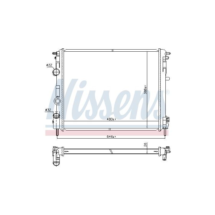 Radiatorius, variklio aušinimas NISSENS 607085
