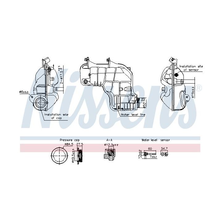 Išsiplėtimo bakelis, aušinimo skystis NISSENS 996221