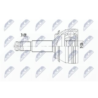 Jungčių komplektas, kardaninis velenas NTY NPZ-NS-092
