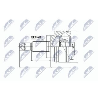 Jungčių komplektas, kardaninis velenas NTY NPZ-RE-041