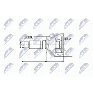 Jungčių komplektas, kardaninis velenas NTY NPZ-MZ-046