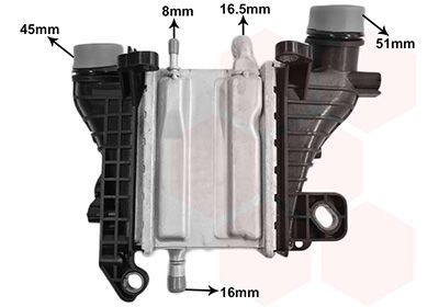 Tarpinis suslėgto oro aušintuvas, kompresorius VAN WEZEL 15014701