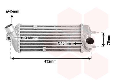 Tarpinis suslėgto oro aušintuvas, kompresorius VAN WEZEL 82004235