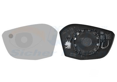 Veidrodėlio stiklas, išorinis veidrodėlis VAN WEZEL 0989835