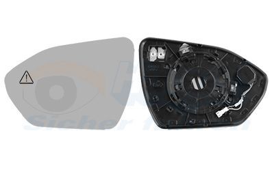 Veidrodėlio stiklas, išorinis veidrodėlis VAN WEZEL 8296835