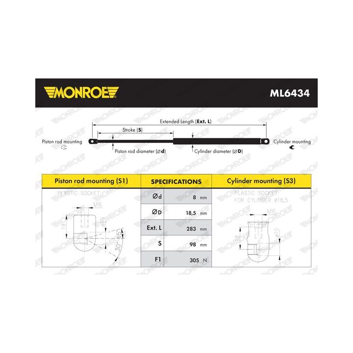 Dujinė spyruoklė, gaubtas MONROE ML6434