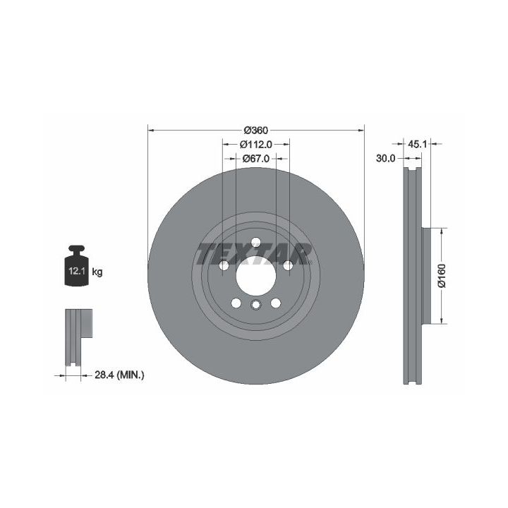 Stabdžių diskas TEXTAR 92307303