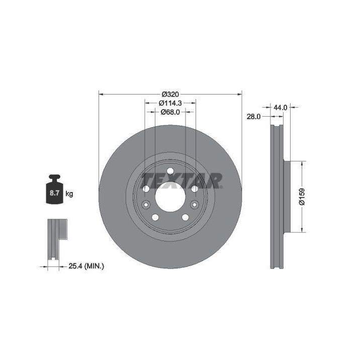 Stabdžių diskas TEXTAR 92351703