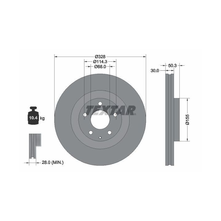 Stabdžių diskas TEXTAR 92352303