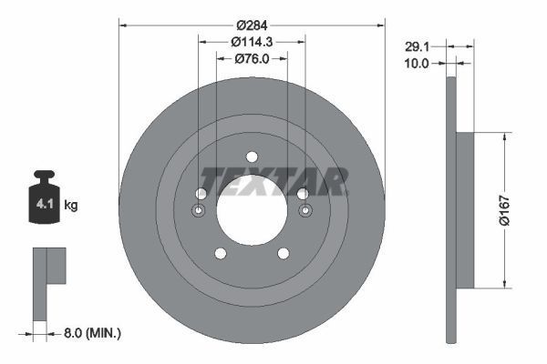 Stabdžių diskas TEXTAR 92352503