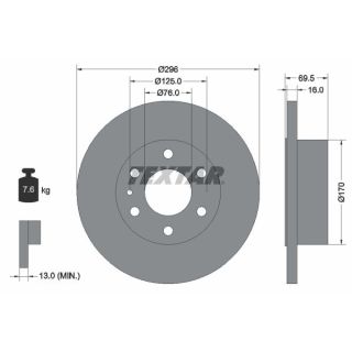 Stabdžių diskas TEXTAR 93229100