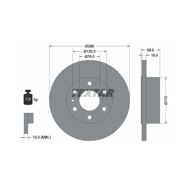 Stabdžių diskas TEXTAR 93229100