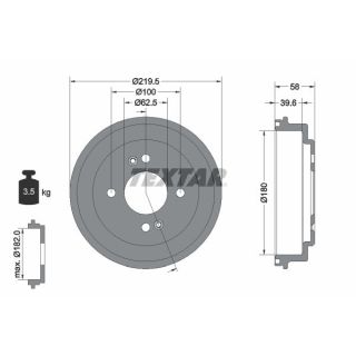 Stabdžių būgnas TEXTAR 94044100