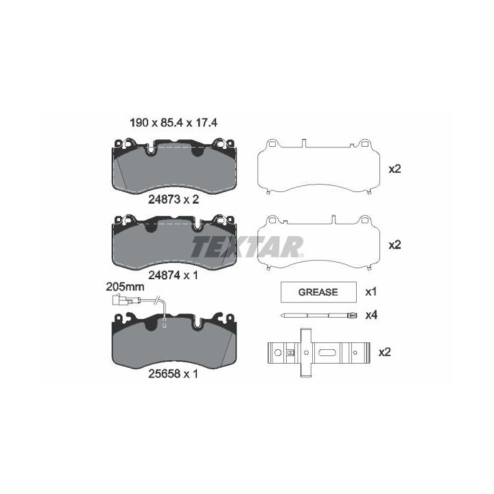 Stabdžių trinkelių rinkinys, diskinis stabdys TEXTAR 2487301